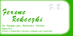 ferenc rekeczki business card
